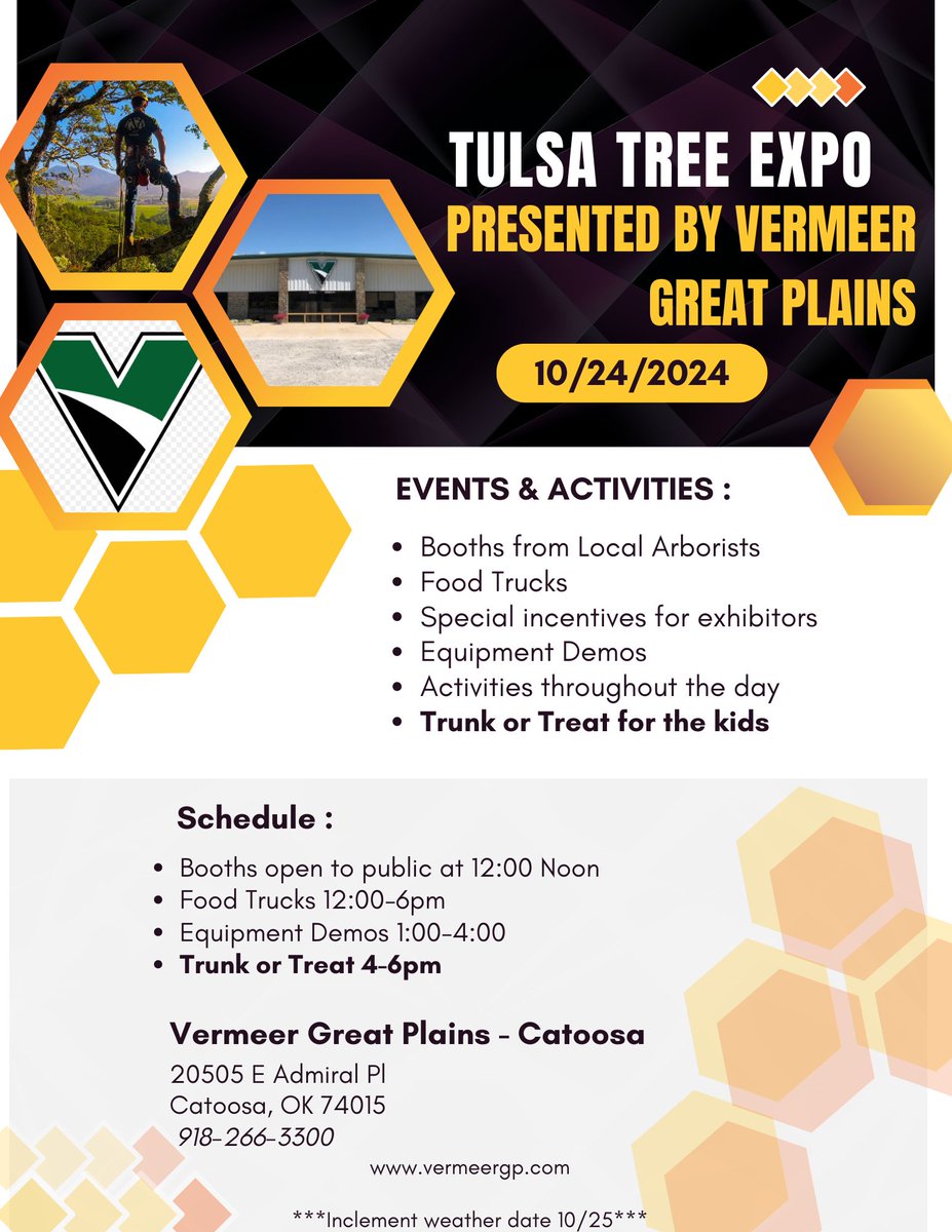 RedCrownCU's tweet image. Join us next Thursday, October 24th from 4PM to 6PM at the Tulsa Tree Expo (Vermeer Great Plains - Catoosa, 20505 E. Admiral Pl, Catoosa, OK 74015). We will have treats for any kiddos that stop by. #redcrown
