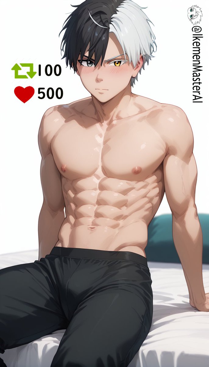 IkemenMasterAI's tweet photo. ~Special 5k Followers~
Let's Undress him together pt.2!! ❤️
The shirt is off!
Let's try to meet the goal this time! 💪
Retweet🔁, Like ❤️ &amp; Follow for more!
#AIart #hentai #nsfw #ikemen #husbando #AIartwork #AIanimeart #Aiartoworks #Anime #R18 #WINDBREAKER #sakuraharuka https://t.co/Q4GRCEVoGe