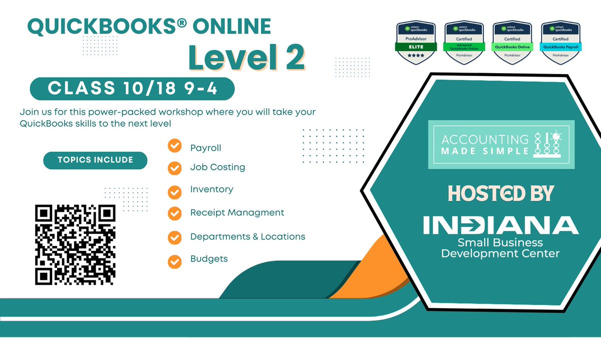QBteach's tweet photo. I will be teaching #QuickBooks in Crown Point/Merrillville tomorrow. I just learned there are still seats open. This is a free workshop due to grant funding, so take advantage of the opportunity and don't miss it.  https://t.co/s5nURVciV2 https://t.co/OWJYLYAGsC