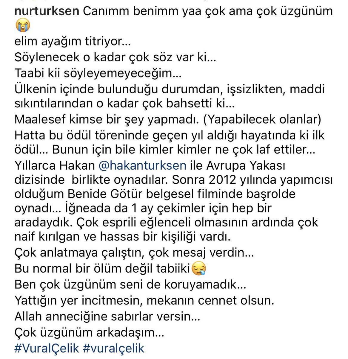 Söylenecek okadar çoksöz varki.Tabiki söyleyemeyeceğim.Ülkenin içinde bulunduğudurumdan,işsizlikten,maddi sıkıntılarından okdr çok bahsettiki.Malesef kimsebişey yapmadı.(Yapabilecek olanlar)bu ödül hayatında aldığı ilködül🏆Yazının Devamı fotoda #VuralÇelik #vuralçelik