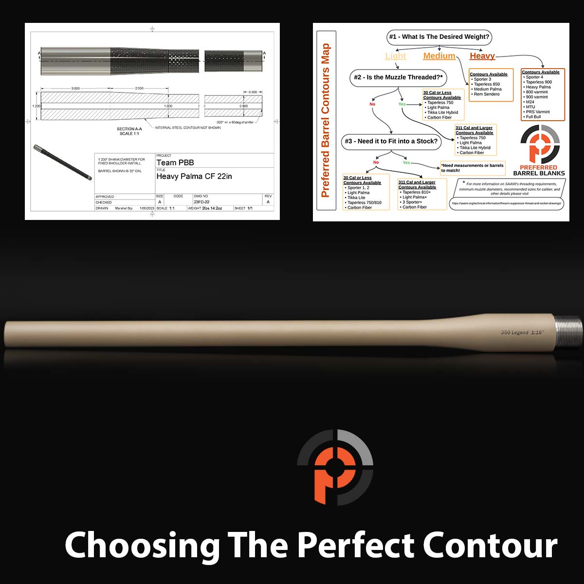 PreferredBarrel's tweet photo. Not sure which barrel contour to choose? Check out Preferred Barrels' new blog with images and a contours map. Learn about light, medium, heavy, and carbon fiber barrels! Barrel contour is more than just aesthetics—it's a critical factor https://t.co/yG3ZMx4Dn8 https://t.co/rJRJJ1A4j2