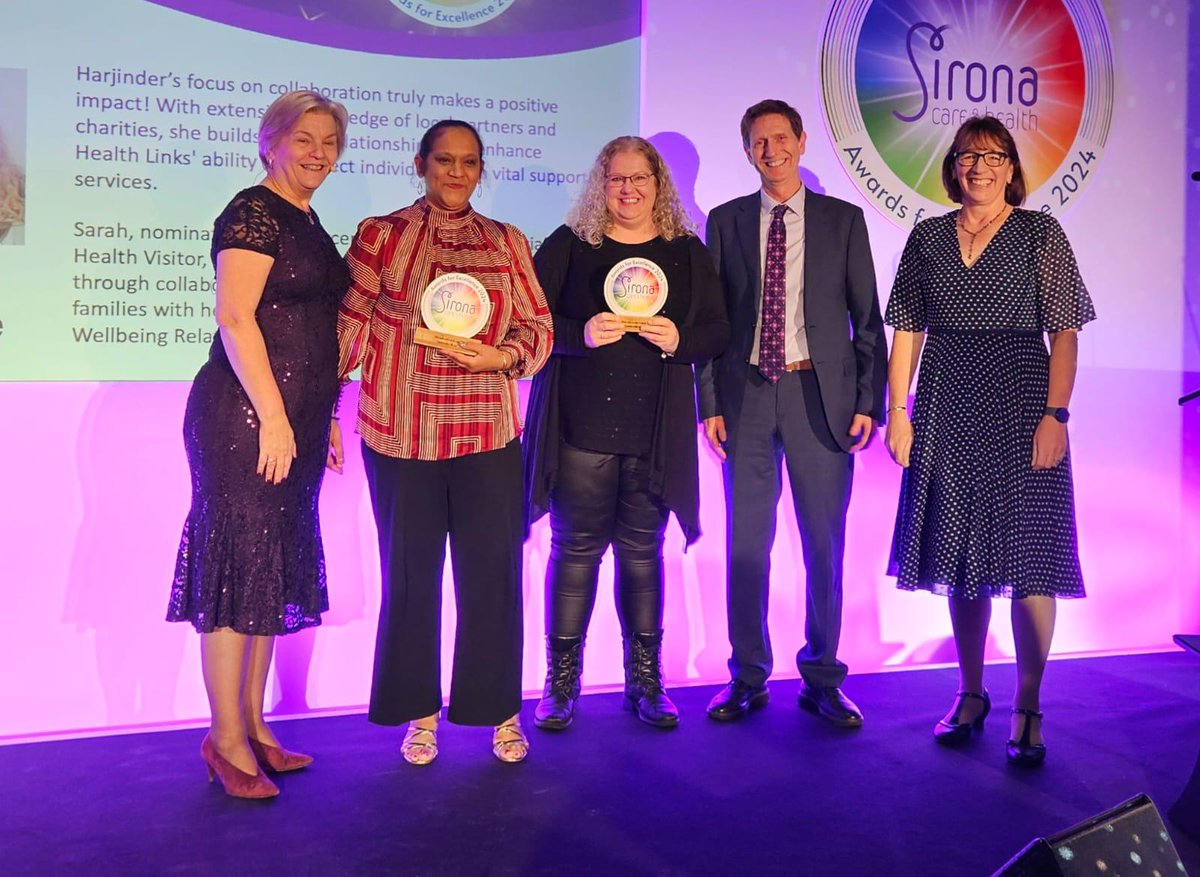 SironaCIC's tweet image. Next for the #sironaawards2024 is the #OneSystem award, which is given to someone who forges strong relationships to help us care for people in a joined-up way. The race was so tight we have two winners: Harjinder Kaur and Sarah Clarke – congrats, both! #Sironaawards2024