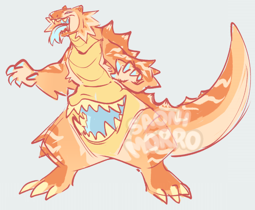 smollMorro's tweet photo. I return to the drawing board 💛
YCH is coming along nicely, and I came up with a new belly-mouth appreciation kaiju whom I love 🥰 https://t.co/P4XQLNivG7