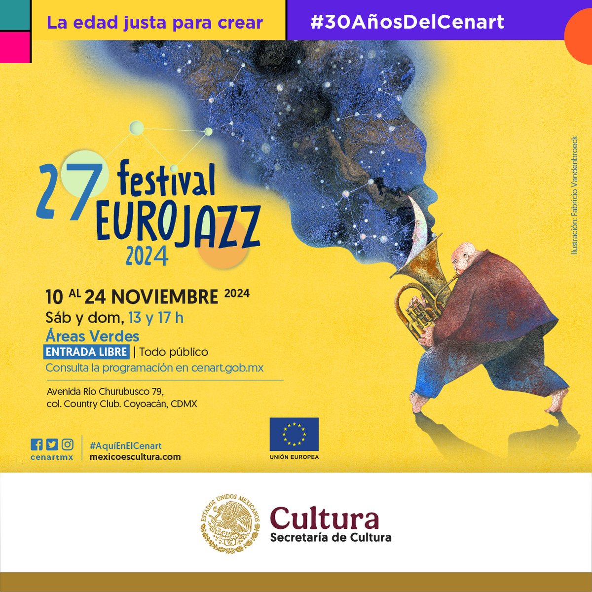 Yo sólo quiero tirarme en los pastos del Cenart mientras suena el Eurojazz 2024 🎋🎷☮️

Consulta la programación y escucha una lista que preparamos para ti: cenart.gob.mx/festival-euroj…