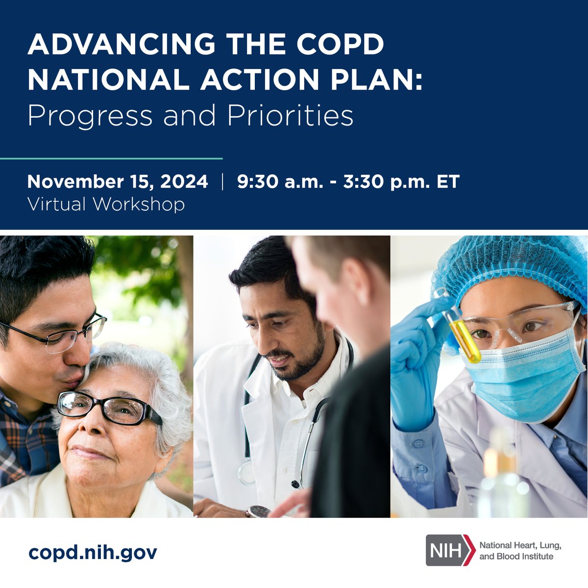 I’m excited to be presenting at @nih_nhlbi virtual workshop "Advancing COPD National Action Plan: Progress and Priorities" on Nov 15, 2024! Looking forward to discussing  latest advancements in #COPD research and patient care. Join us and register here! nhlbi.nih.gov/events/2024/ad…