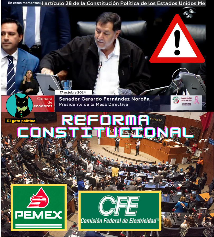 elgatopolitico_'s tweet photo. 🔴🔴¡Atención!
Morena y aliados encienden la aplanadora de la mayoría calificada y con  86 votos a favor y 39 en contra del PRIAN, aprueban en el Senado, en lo general y en lo particular, la reforma energética de AMLO para fortalecer a la CFE y a PEMEX. Se modifican los artículos 25, 27 y 28 de la Constitución.

¡Pemex y la CFE vuelven a ser empresas públicas estatales!🇲🇽🥁🥁