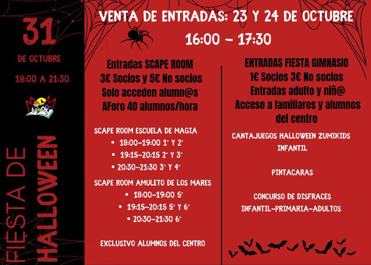 Apunta las fechas para comprar tu entrada! #halloweeen #ceipmvm #ampamvm
