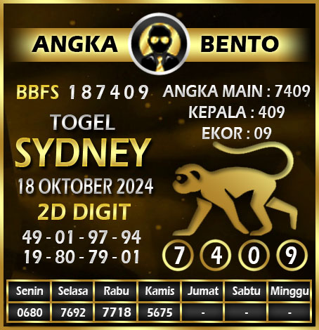 AngkaBento's tweet photo. Prediksi SYDNEY Hari Ini 18 OKTOBER  2024 #bento4d #angkabento #togel #togelonline #togelsyd #togelsingapore #togelhongkong #sicbodice #bolagelinding #slotgacor #agentogel #agentogelonline #togelterpercaya https://t.co/Q9waKx7nFM