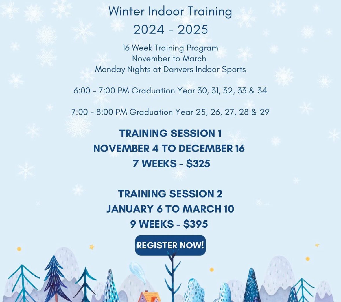 Will you be ready for spring lax? 

Here is another great local winter training opportunity with Boston Lacrosse Club! 

bostonlacrosseclub.com