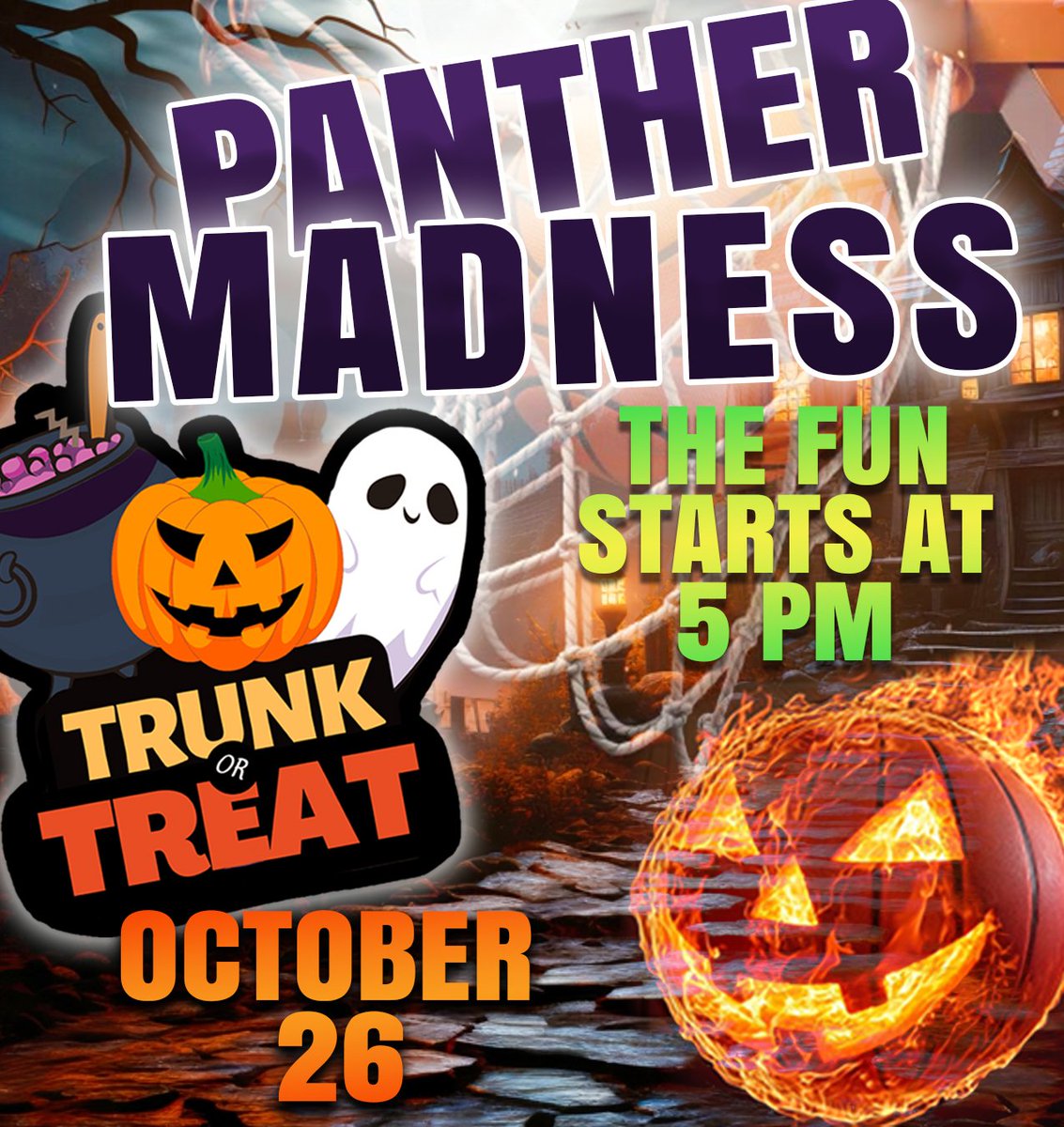 Get ready to kick off basketball season with Panther Madness! Join us at 5 pm for a spooktacular Trunk or Treat. Doors to the gym will open at 6pm for a night of fun with the Weslaco Panthers &amp; Lady Panthers. Meet the Teams, play games, and more! Don't miss out on the excitement!