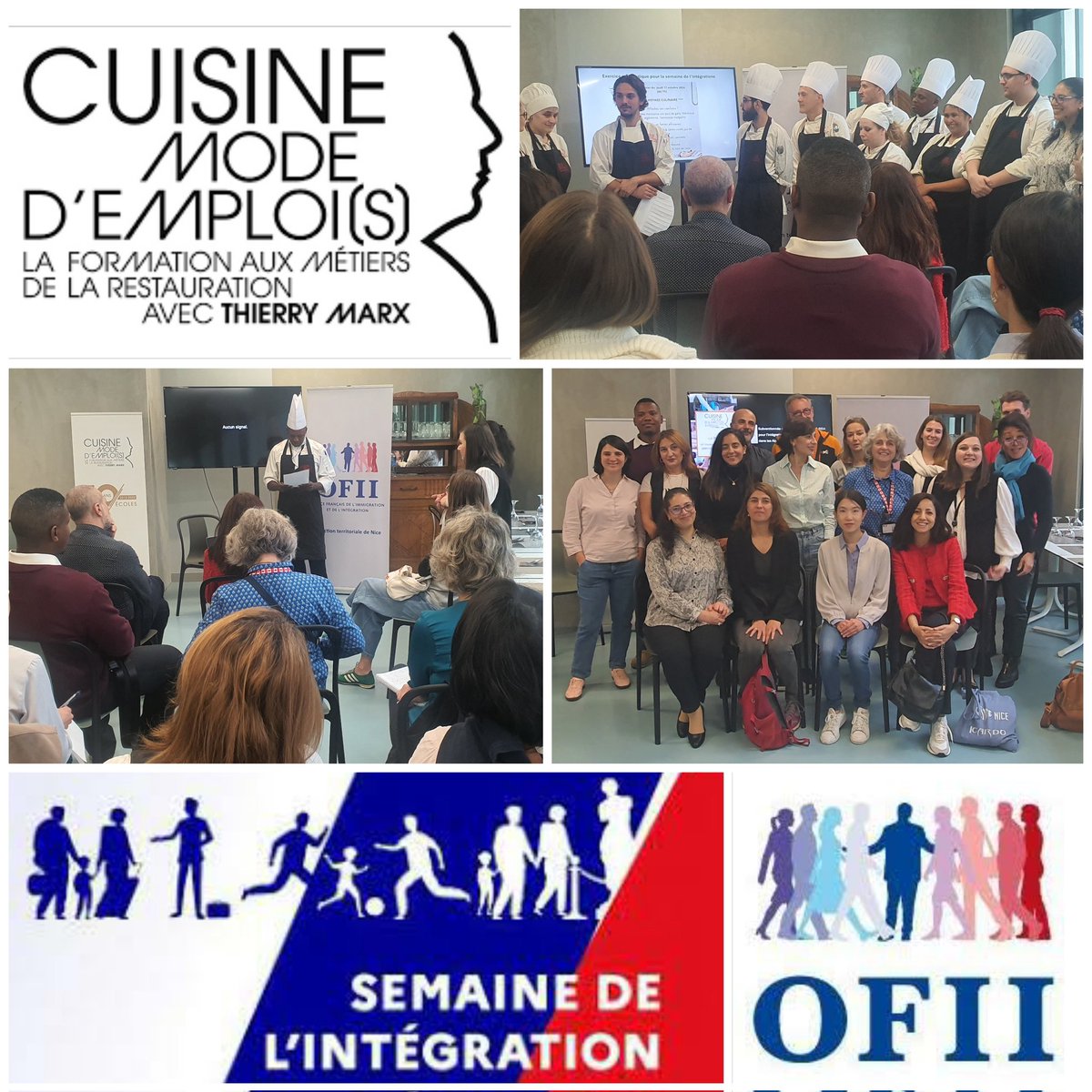 #SemaineIntégration 
Aujourd'hui à <a href="/CuisineMEmplois/">CuisineModeDemplois</a> c'était rencontre des partenaires et mise en lumière de parcours réussis de signataires du Contrat d'Intégration Républicaine 😉
<a href="/OFII_Nice/">OFII NICE</a>
nicecotedazur.org/projets/plan-l…
 @ApiProvence 
fondationdenice.org/qui-sommes-nou…  forumjorgefrancois.fr