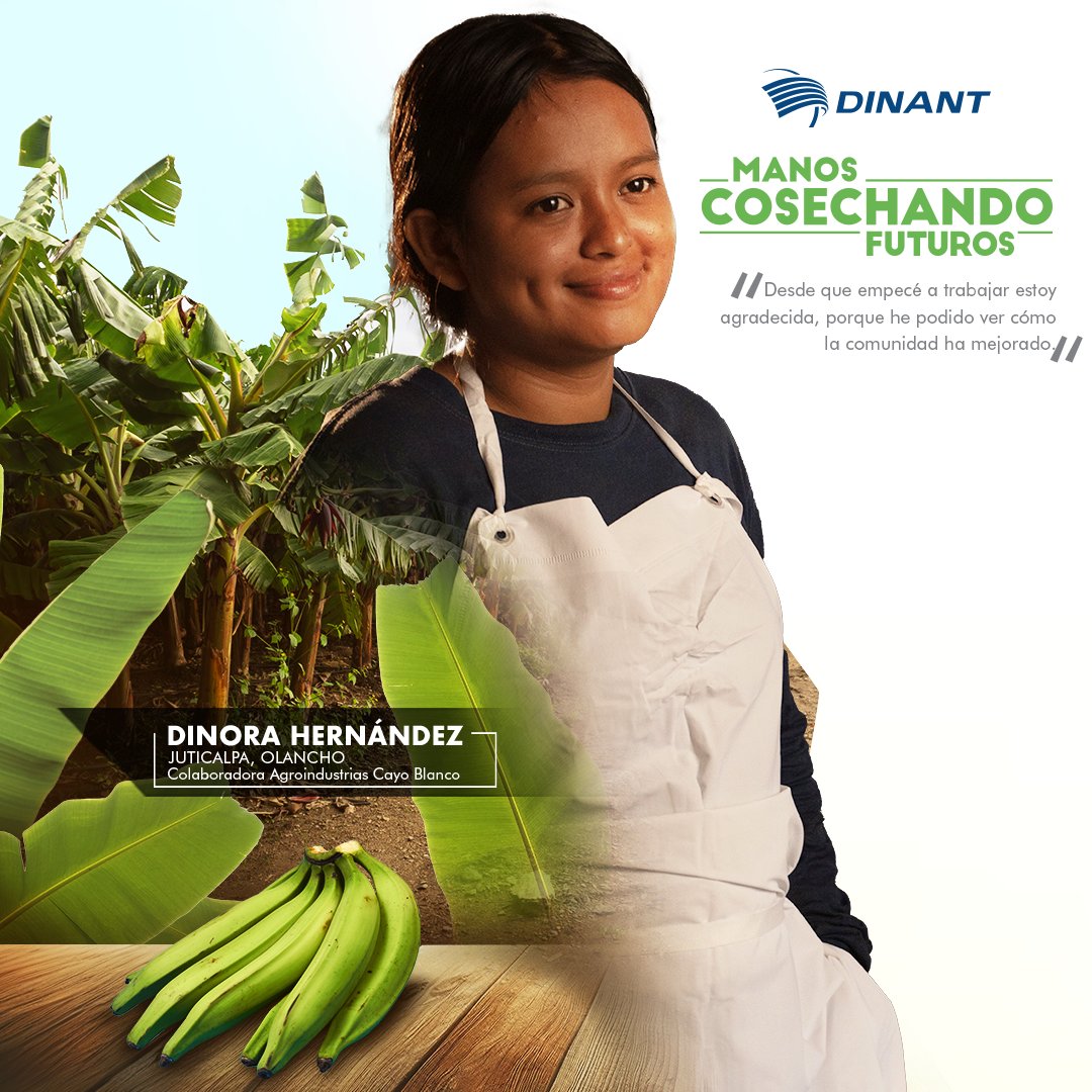 Conoce a Dinora Hernández, colaboradora de Agroindustrias Cayo Blanco en el departamento de Olancho 🍌, nos comparte lo agradecida que se siente al ver como ha mejorado su comunidad.

#ManosCosechandoFuturos #Dinant #Plátano
