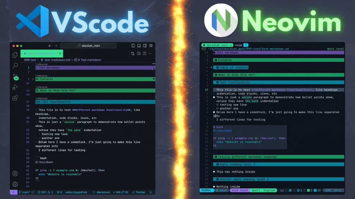 link_arzu's tweet photo. Do you like editing #markdown files in #neovim and did you know what you can also setup #vscode the same way and make it useful? Check out my YouTube video "Setup VScode like Neovim for editing markdown like a gigachad" 
#linkarzu #macos https://t.co/oWtctQUICm