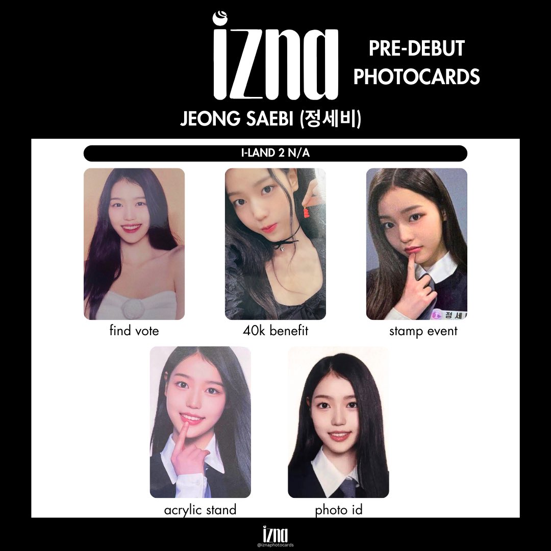 🖤 IZNA PRE DEBUT / I-LAND 2 PHOTOCARD TEMPLATE