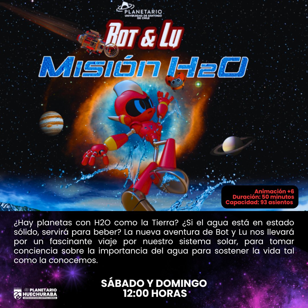 nuevoplanetario's tweet photo. ¡Te esperamos este fin de semana en Planetario Huechuraba!  

Revisa nuestra cartelera de películas y ven a disfrutar de una inolvidable experiencia por el universo.  

Consigue tus tickets acá: https://t.co/Q8V1d1bdVm… https://t.co/u83nvGT8tz