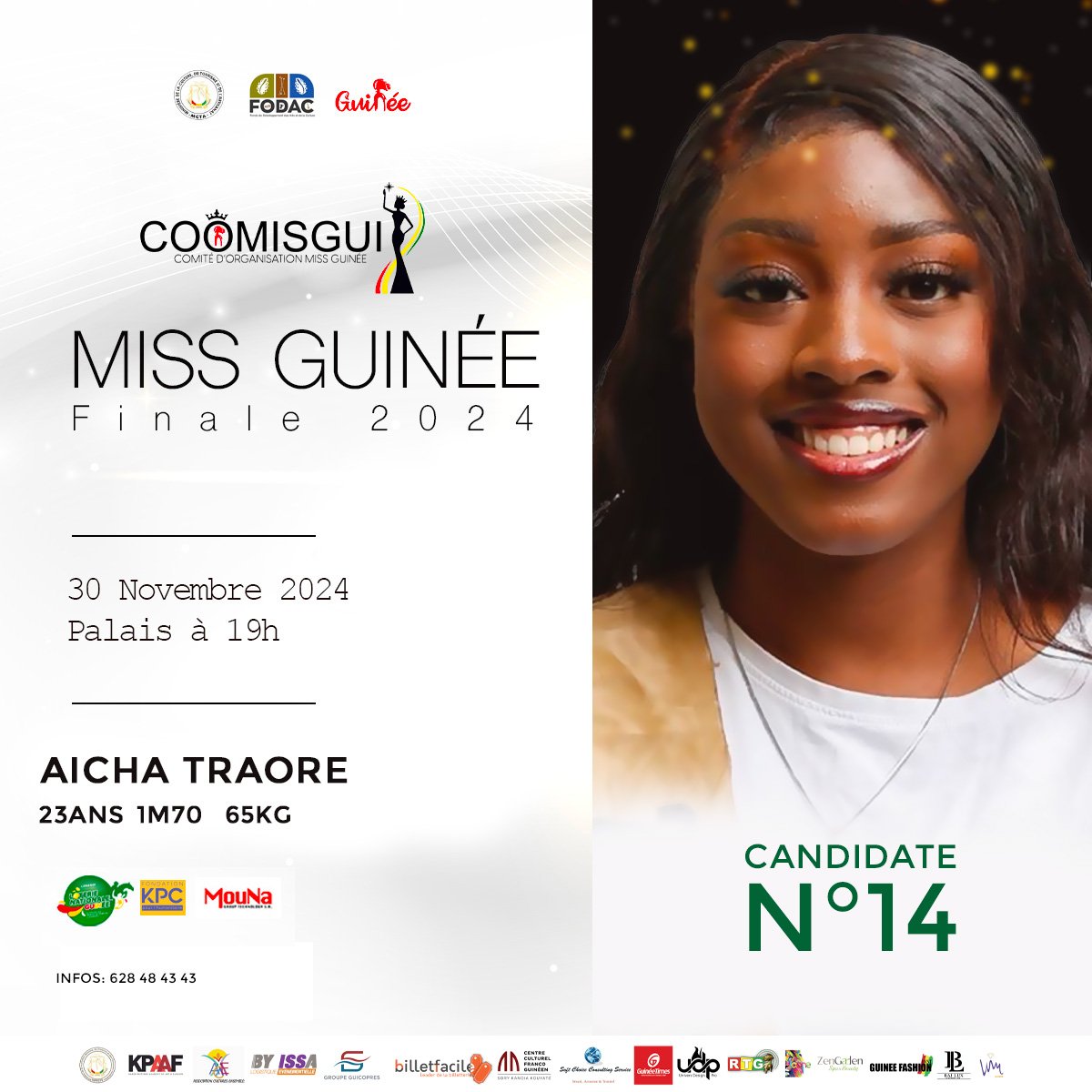 guinee_miss's tweet photo. 👑 Future Miss Guinée 2024 ? 
La finale est proche, et Aicha Traoré, 23 ans, étudiante en Sciences Politiques et Histoire, a besoin de votre soutien ! 🌟
RT et ❤️ pour l’encourager ! 

#MissGuinée #TeamAicha #SupportYourFavorite https://t.co/9NexLmK2bI