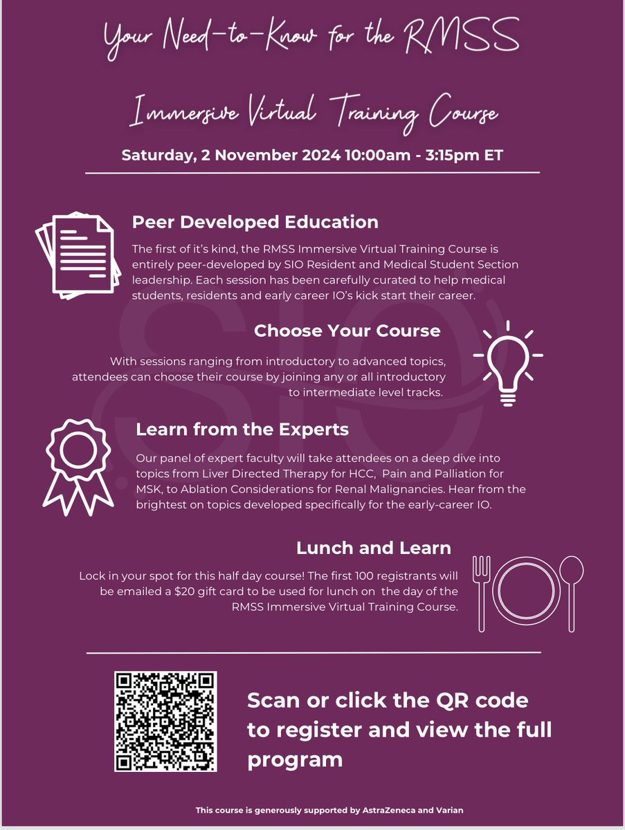 A great opportunity for interventional radiology/oncology residents or medical students interested in IR