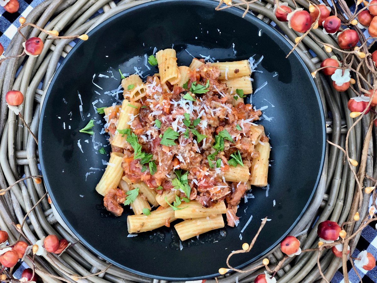 maitaitom's tweet photo. To celebrate #NationalPastaDay here is a one of our favorite pasta recipes. Rigatoni with Sausage and Fennel Ragù ... Molto bene!https://t.co/yW7XZTKixH https://t.co/vzO3AfpBLP