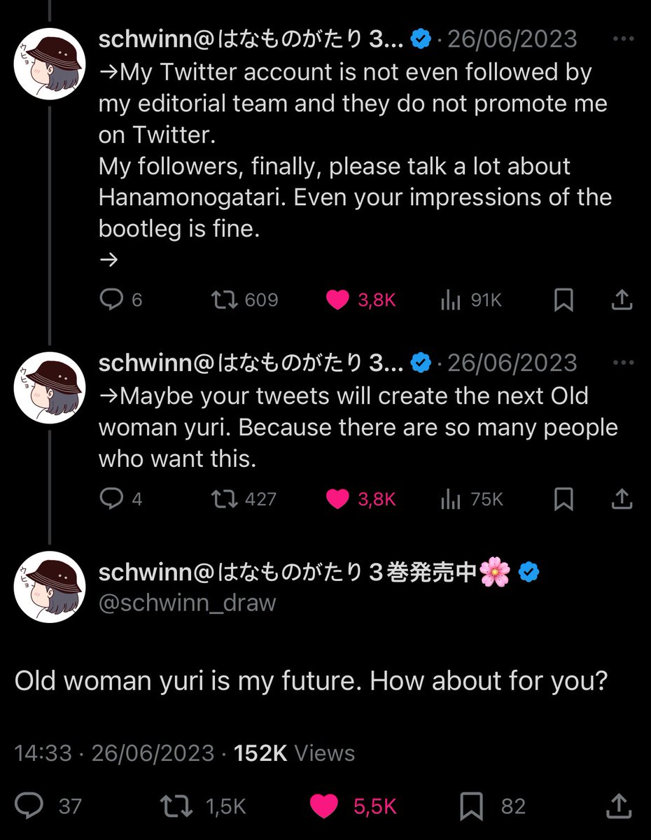 true0bIue's tweet photo. throwback to this yuri creator speaking up about their own editor’s mistreatment of their sapphic romance.
they even had to resort to encourage the spreading of the fan translation because it was the only way for their work to be seen, that’s how much they care about their story https://t.co/1KUzu5ghUP