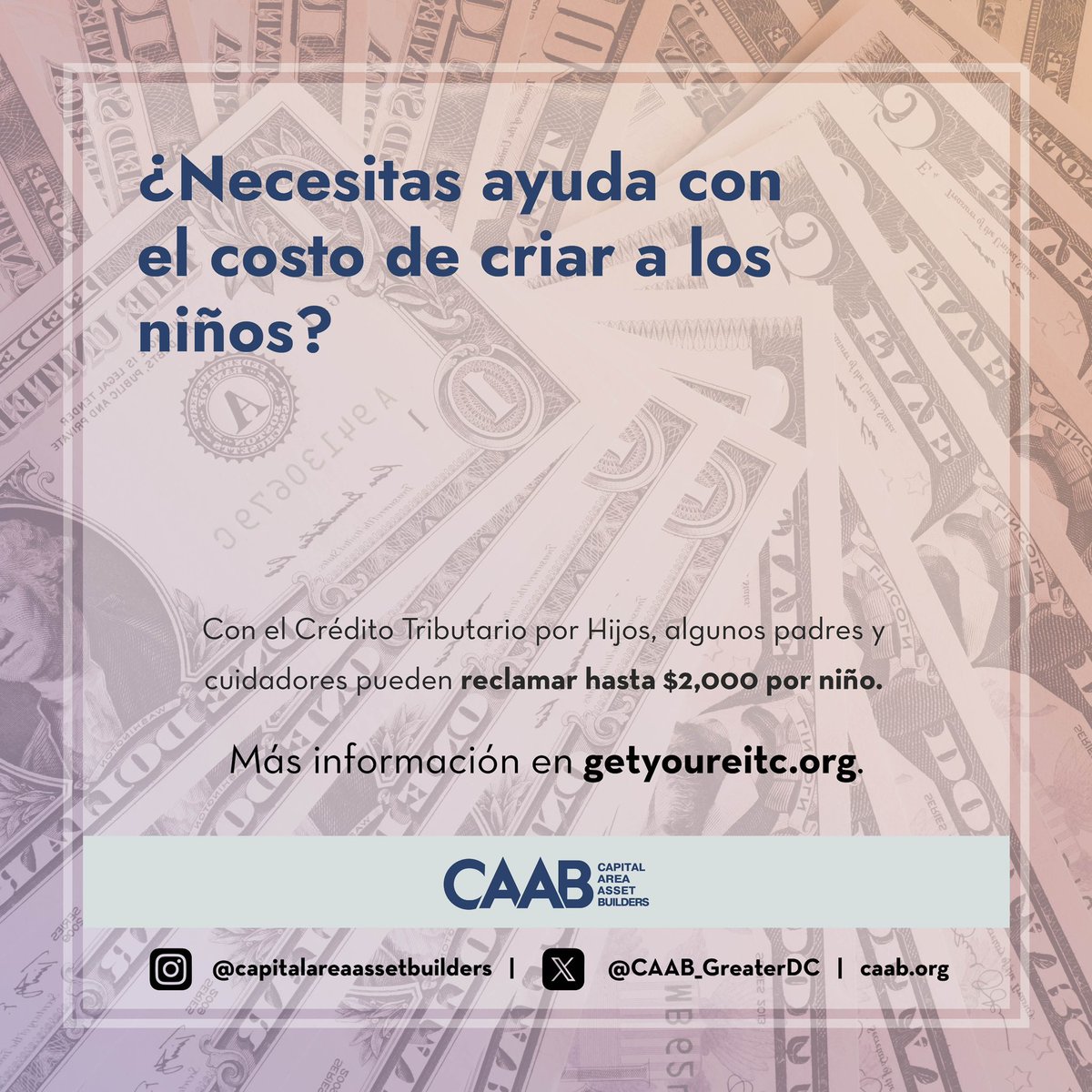 ¿Trabajaste en el 2023? Podrías reclamar hasta $2,000 por niño del #CréditoTributarioPorHijos. ¡No te lo pierdas! Visita GetYourEITC.org para saber más sobre cómo conseguir tu crédito y otros para los que podrías calificar.