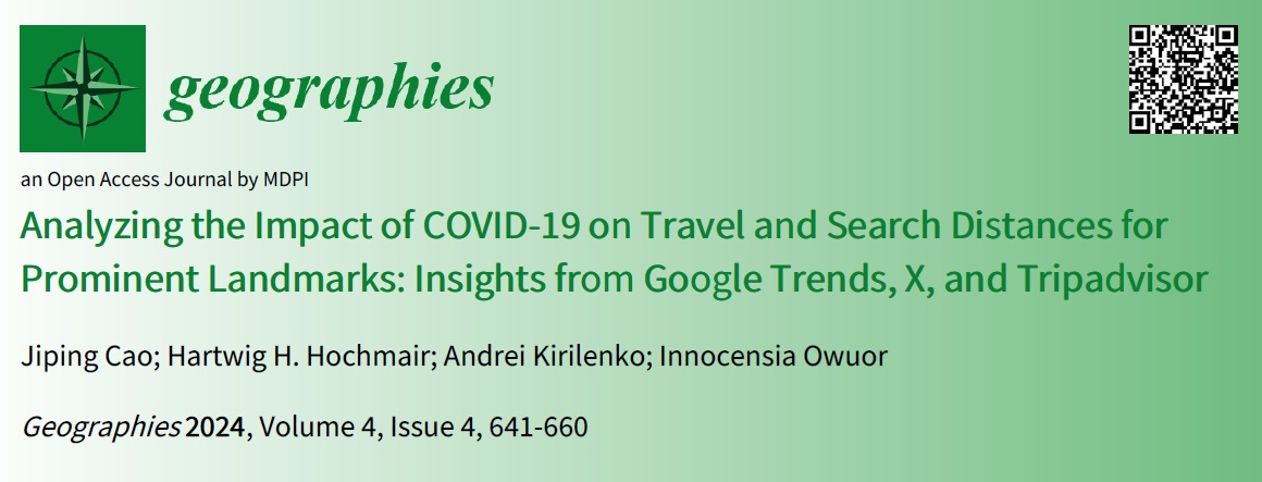 A new study led by UF Geomatics explores the pandemic’s impact on travel behavior and online search patterns for 12 landmarks across six continents, utilizing data from three online platforms, i.e., Google Trends, X, and Tripadvisor. mdpi.com/2673-7086/4/4/…