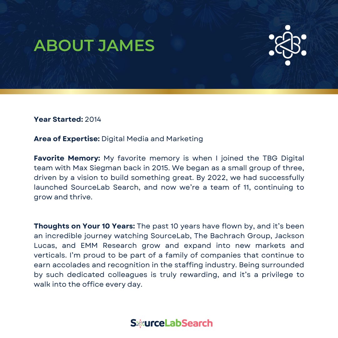 SourceLab's success story wouldn’t be the same without recognizing the incredible contributions of founding partner and Senior Vice President, James Schindler. His leadership, vision, and unwavering dedication are key to the success of SourceLab.