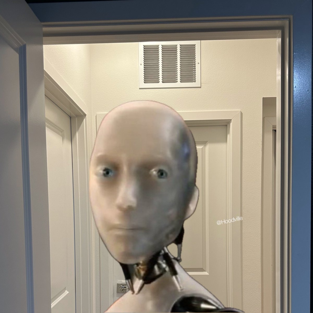 Hoodville_'s tweet photo. My Tesla robot watching me go raw with a bih I just met https://t.co/PCEjiSa3ZB