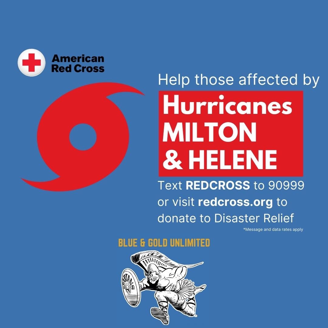 Please visit redcross.org and join <a href="/BlueGoldNIL/">Blue & Gold Unlimited</a> to learn how you may lend support to hurricane victims.