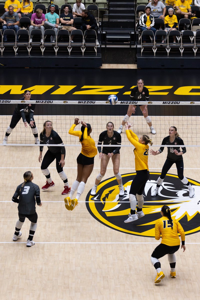 MizzouAthletics's tweet photo. We need Hearnes Center filled again on Sunday for @MizzouVB's match against Mississippi State! 

Get there early to receive a free Mizzou Volleyball tote bag while supplies last‼️ 

🔗: https://t.co/dd9su88Lan

#MIZ 🐯 https://t.co/J9UYUw7zSO
