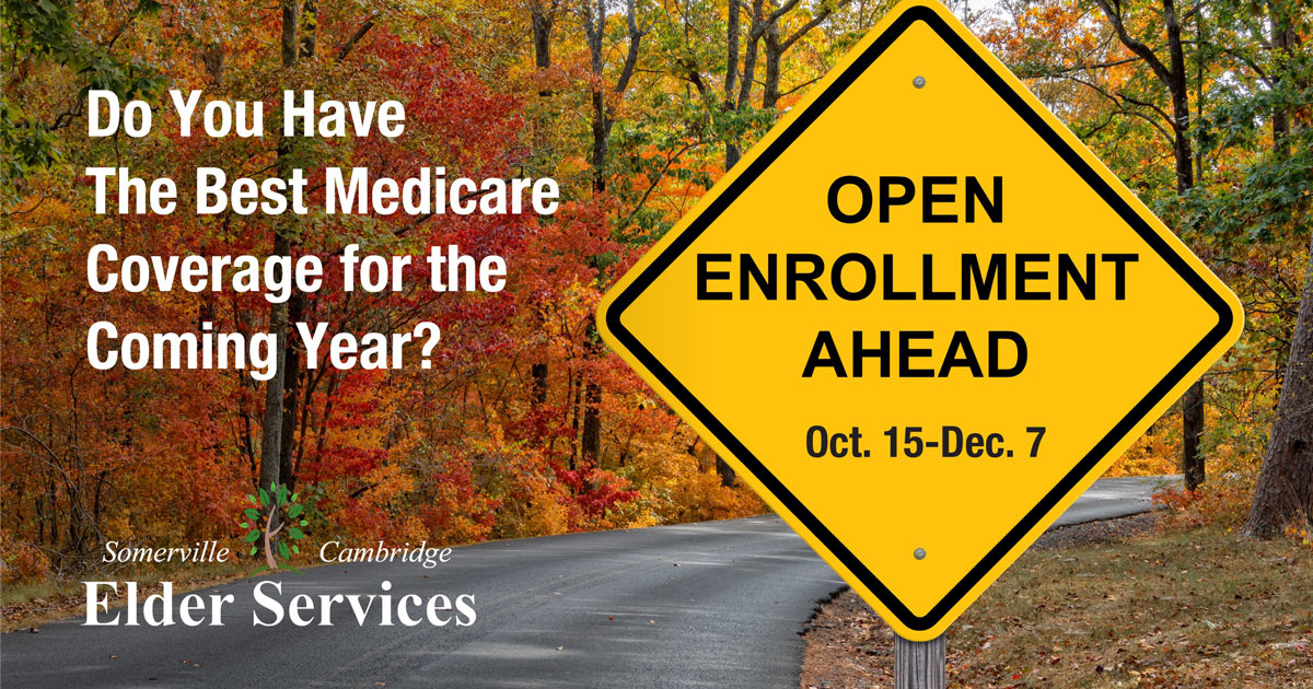 Medicare #openenrollment is here! Now through December 7 you can review and enroll in a plan. 

Need help navigating the application process or comparing plans? SCES SHINE counselors can help you find the best coverage.

Call 617-628-2601 for more info,