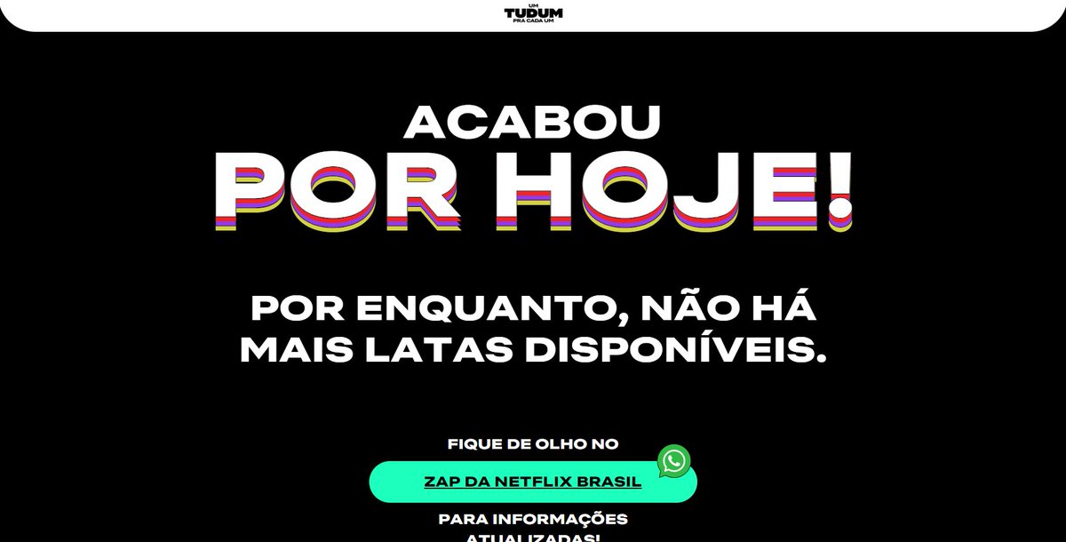 Guilhelme's tweet photo. @Seraphine_petis @BunnyMoons2 @NetflixBrasil é, avisaram que acabou antes, minha vez na fila já chegou e só recebi esse aviso da imagem, acabou mesmo https://t.co/2qfUGjbM9A