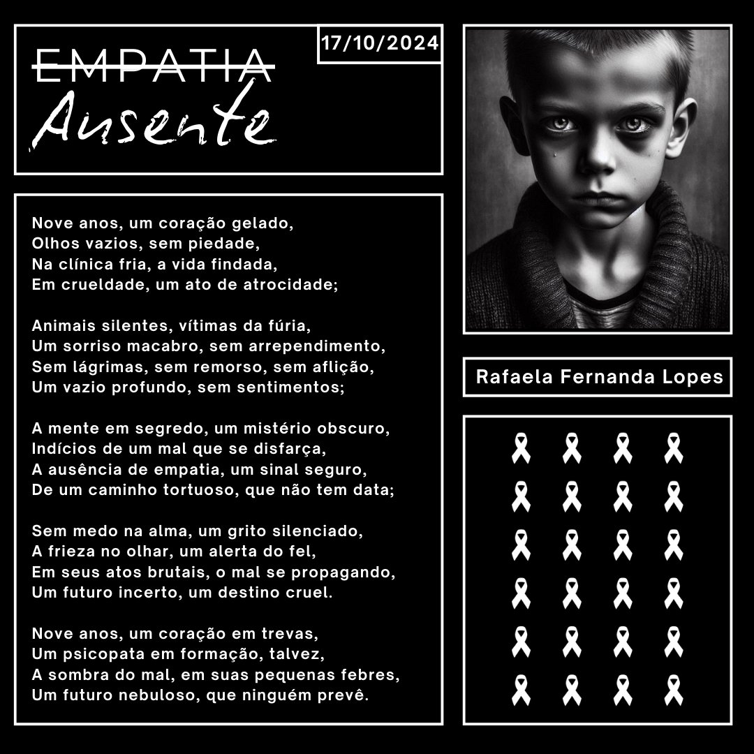 Rafayse's tweet photo. Empatia Ausente
17/10/2024
Rafaela Fernanda Lopes https://t.co/8xJgYTKvTJ