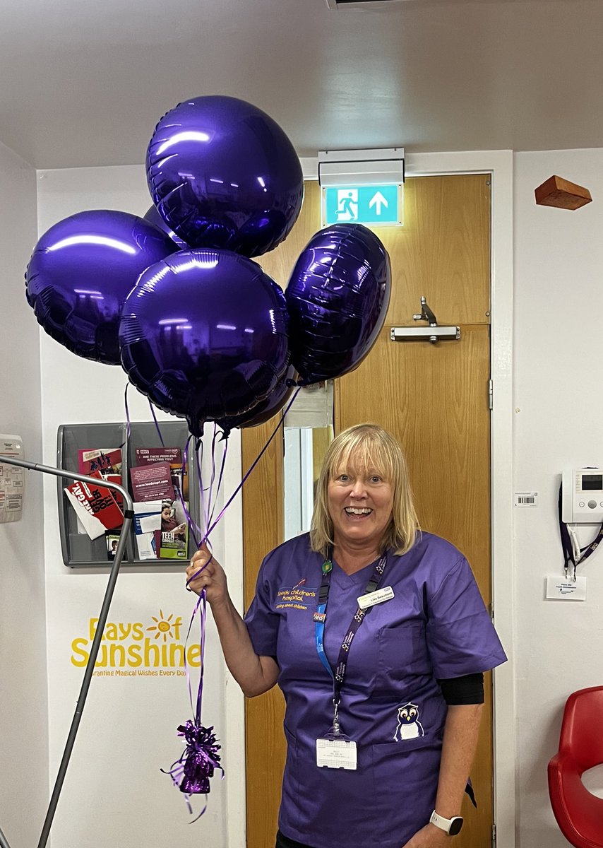The lovely <a href="/beau40_beaumont/">Lisa Beaumont</a> proudly modelling the new PURPLE uniform for the <a href="/Leeds_Childrens/">Leeds Children's Hospital</a> play team - the best play team in the UK! 

<a href="/LDShospcharity/">Leeds Hospitals Charity</a> is proud to be supporting the play team to deliver a #7dayplay service across all wards. #playinhealthcare
