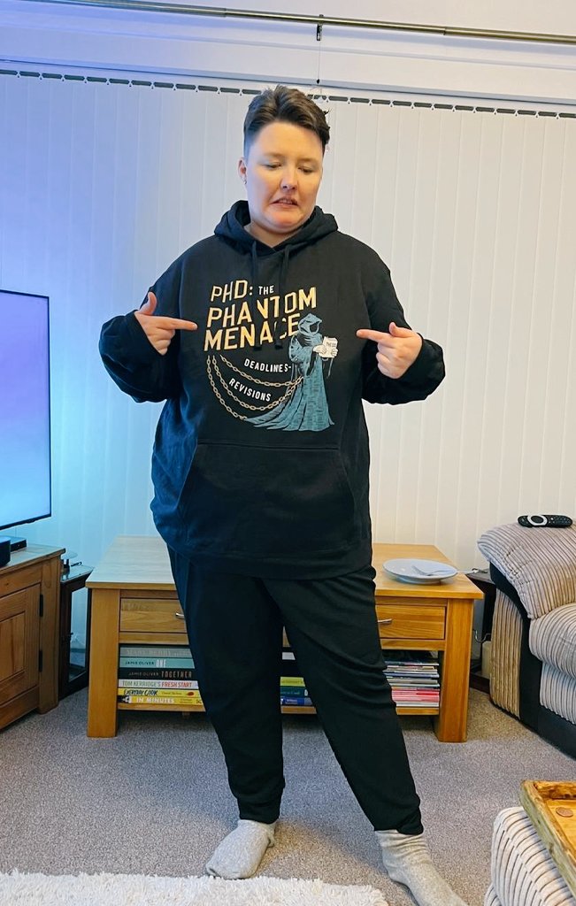 Parents bought me a nice foreboding #phd hoodie. #AcademicChatter #phdlife