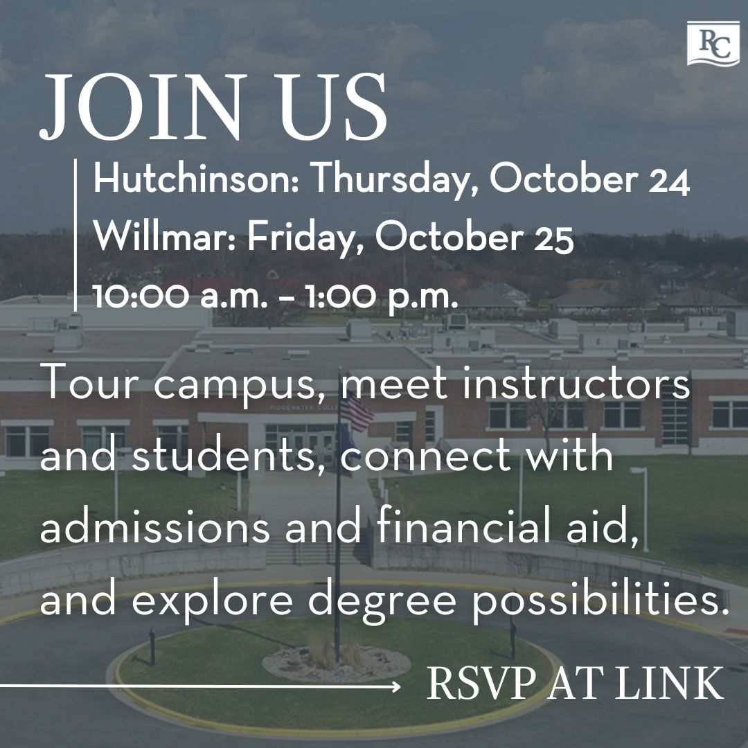 Explore the possibilities at #DiscoverRidgewater❤️⁠
⁠
Discover Ridgewater is an event where prospective students and guests can tour campus, meet instructors and students, and more! 
⁠
➡️ RSVP today at ridgewater.edu/admission-aid/…

#RidgewaterCollege #CollegeVisit