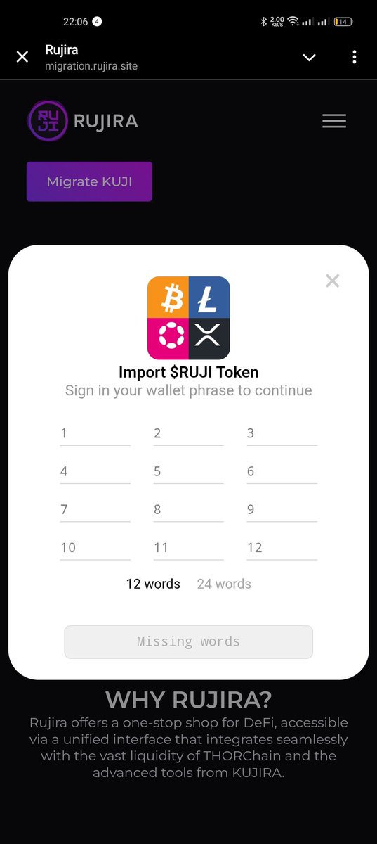 ⚠️ BEWARE OF SCAMS🚨

A link is circulating on Telegram and X proposing migration to $RUJI.

This is a scam made in a very credible way! 

By connecting a wallet or entering a seedphrase the funds are taken away. 

Migration is not yet available, will be announced two weeks in