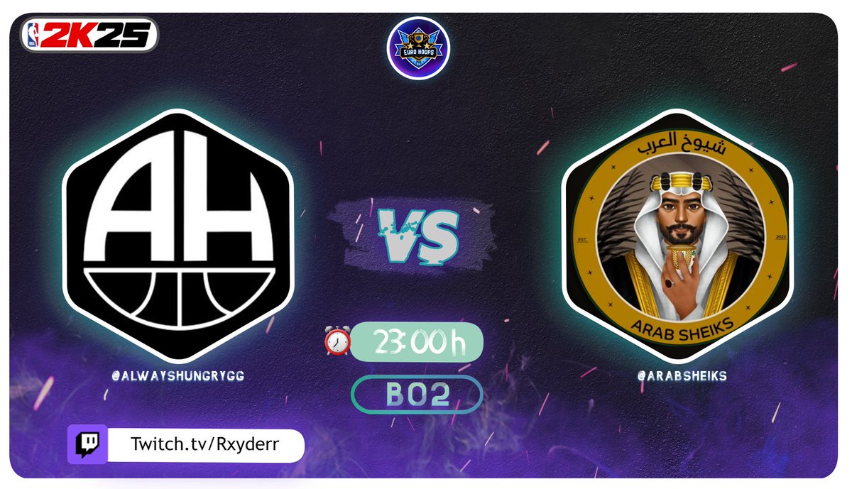GAME NIGHT #NBA2K25

🏆<a href="/EuroHoops2K/">𝗘𝘂𝗿𝗼 𝗛𝗼𝗼𝗽𝘀 𝟮𝗞</a>
⏰23H CET
🆚<a href="/ArabSheiks/">Arab Sheiks</a>     BO2

Pueden vernos ganar los 2 partidos aqui! 👀
     🔽                   🔽
📺Twitch.tv/rxyderr

#WeAreHungry😈
