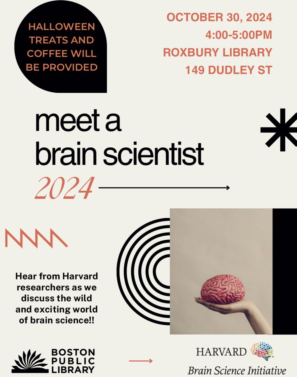 HarvardBrainScience (@harvardbrainsci) on Twitter photo Please join us on 10/30 at 4pm <a href="/BPLBoston/">Boston Public Library</a> Roxbury branch!
#scitweets #harvard Please join us on 10/30 at 4pm <a href="/BPLBoston/">Boston Public Library</a> Roxbury branch!
#scitweets #harvard