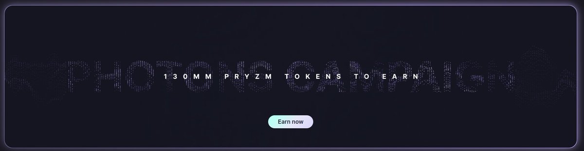 <a href="/Pryzm_Zone/">Pryzm</a>
has started it's big photons campaign.

❄️ Start earning photons now! app.pryzm.zone/points/pryzm?r…… 

⏳Photons will turn into $PRYZM in less than 3 month

💰130 Million $PRYZM is waiting for you.
