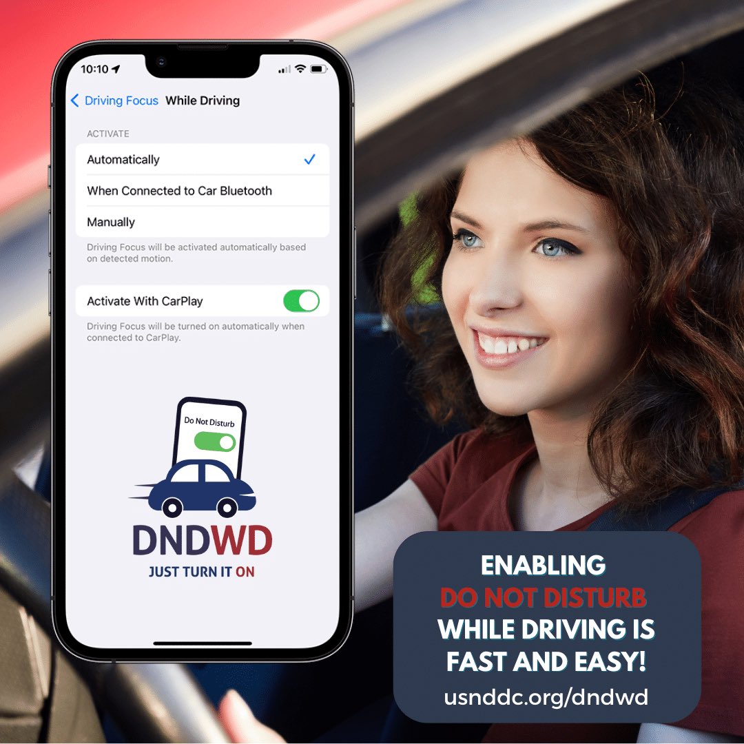 whatslethal's tweet photo. Today, on Do Not Disturb While Driving Day, please encourage your family, friends, colleagues, and social media networks to set DNDWD to turn on automatically each time they drive. Make sure yours is set too!
#DNDWD #DoNotDisturbWhileDriving #DNDWD2024 @NatlDDCoalition https://t.co/KR6yiJGTgQ