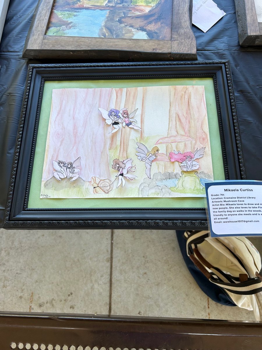 orecreekmiddle's tweet photo. Congratulations to HMS 7th grader Mikaela Curtiss who won a scholarship for her painting at the hARTland Art Walk! https://t.co/DOZaHhsWn8