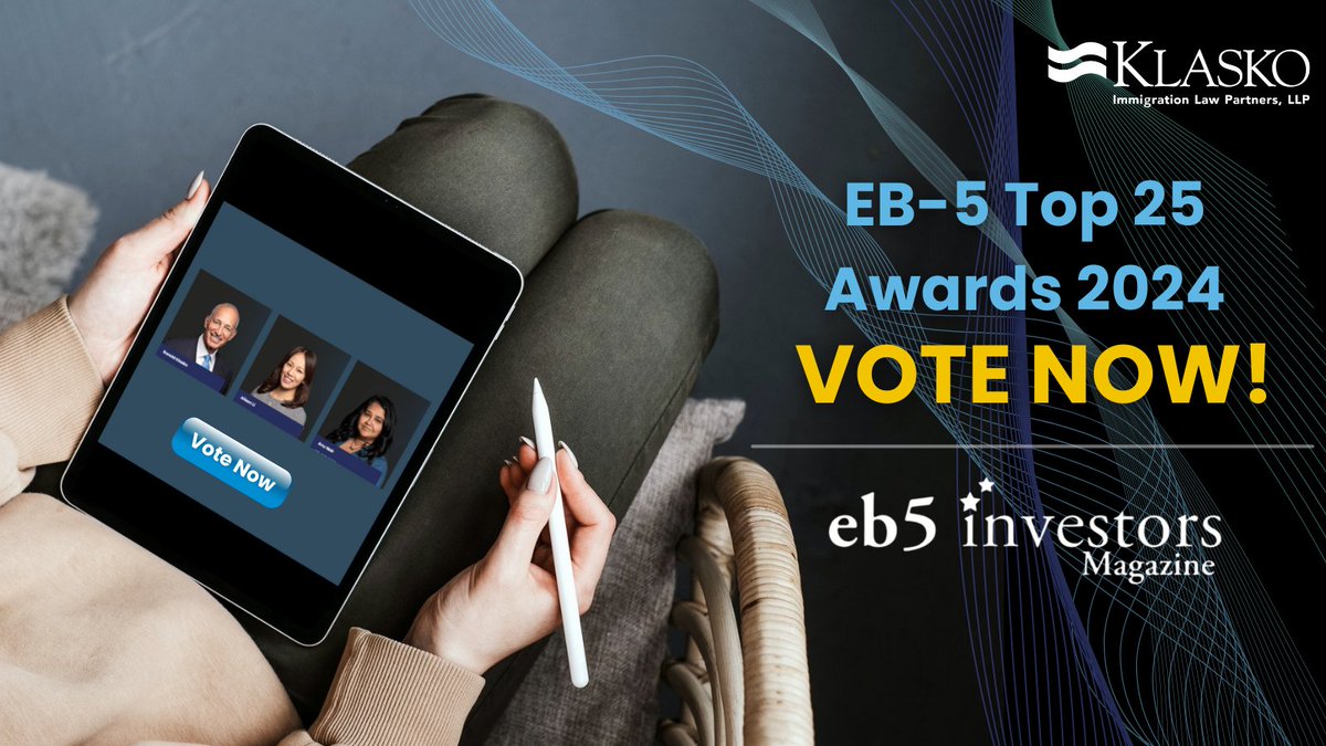 Klasko Immigration Law Partners attorneys Ronald Klasko, Alison Li, and Anu Nair have been nominated for EB-5 Investors Magazine's top 25 EB-5 professionals! You can vote for KILP's amazing attorneys here: ow.ly/gaW050TNYXw