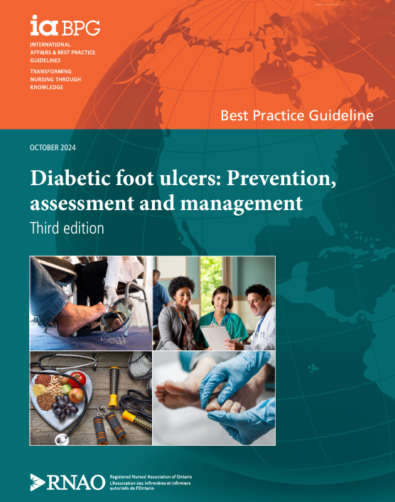 RNAO's tweet photo. To better support people at risk of or living with a diabetic foot ulcer RNAO's released the new edition of its renowned Diabetic Foot Ulcers #BPG.

➡️Read media release: https://t.co/psNASWCItt

⬇️Download #BPG: https://t.co/GtNgsvvMVh

@WoundsCanada @DorisGrinspun #EndWounds https://t.co/mBRGmlpY3b