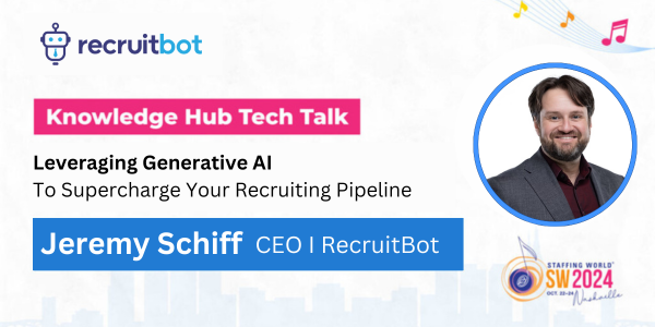 Join us at Staffing World 2024 where our very own Jeremy Schiff will be speaking! Dive into the future of recruitment with insights from one of the industry’s leading experts. Don’t miss this opportunity to learn from the best and propel your recruitment strategies forward.