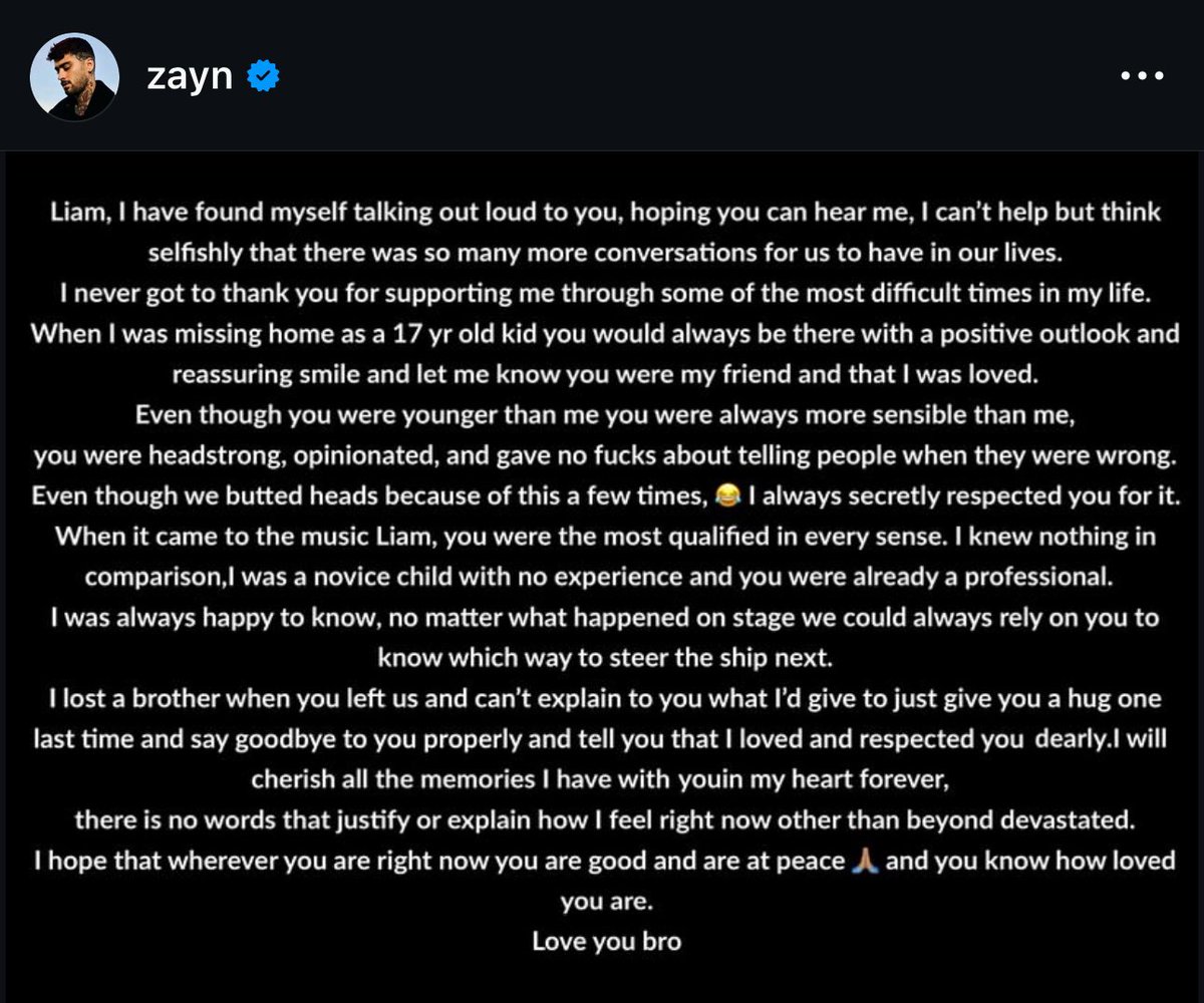 angelslouisw's tweet photo. el post de Zayn y lo primero que dice es “Liam, me he encontrado hablándote en voz alta esperando que puedas oírme” de dónde sacó yo más lágrimas?? https://t.co/zX8aEzaDR2