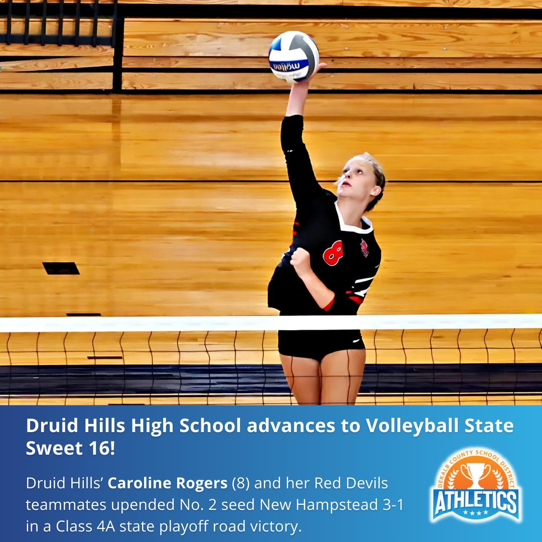 DeKalbSchools's tweet photo. 🎉🏐 CONGRATS to Chamblee &amp; Druid Hills high schools on advancing to the Sweet 16 in the GHSA Volleyball State Playoffs! 🙌 We’re proud of the hard work and unity shown by both teams. 👏

Read more: https://t.co/9TQTa5FfBs.

#LetsGoBulldogs💙💛 #LetsGoRedDevils🖤❤️
#DCSDAthletics https://t.co/TJnmGvTSSl