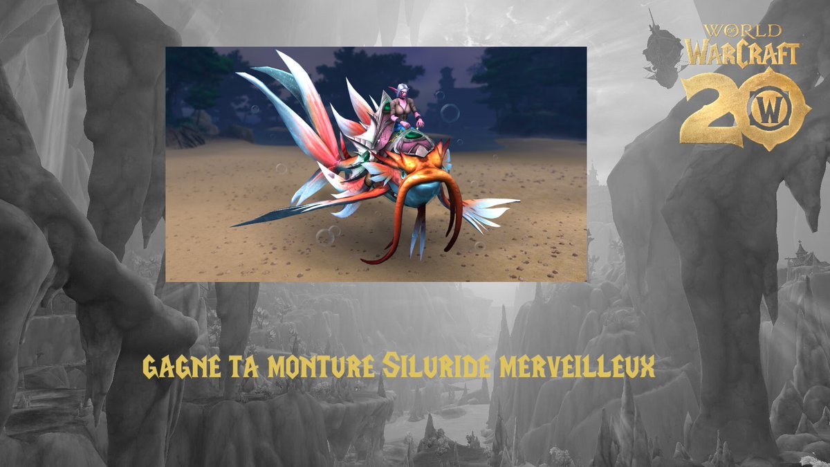 🎁 GIVEAWAY🎁

WoW fête ses 20 ans à partir du 23 Octobre !
Pour célébrer ça <a href="/Warcraft_FR/">Warcraft FR</a> vous permet de gagner une nouvelle monture !

Pour participer :
👥follow <a href="/Osanguine_Cos/">Osanguine 🧀</a> 
🔁RT ce post
Tirage au sort le 22/10/2024 au soir 

#TheWarWithin #WoW_Partner