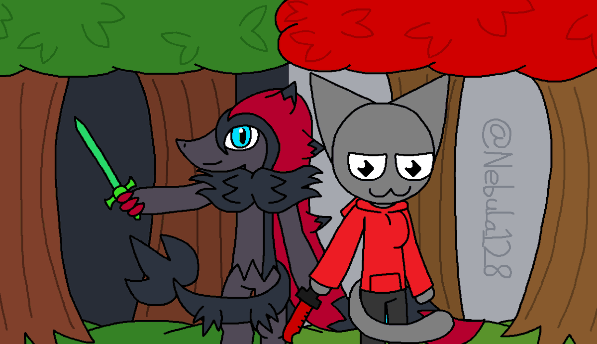 Nebula128's tweet photo. Ruby and Nightglade meet again (this time he is evolved) https://t.co/8iOPXH8iNV