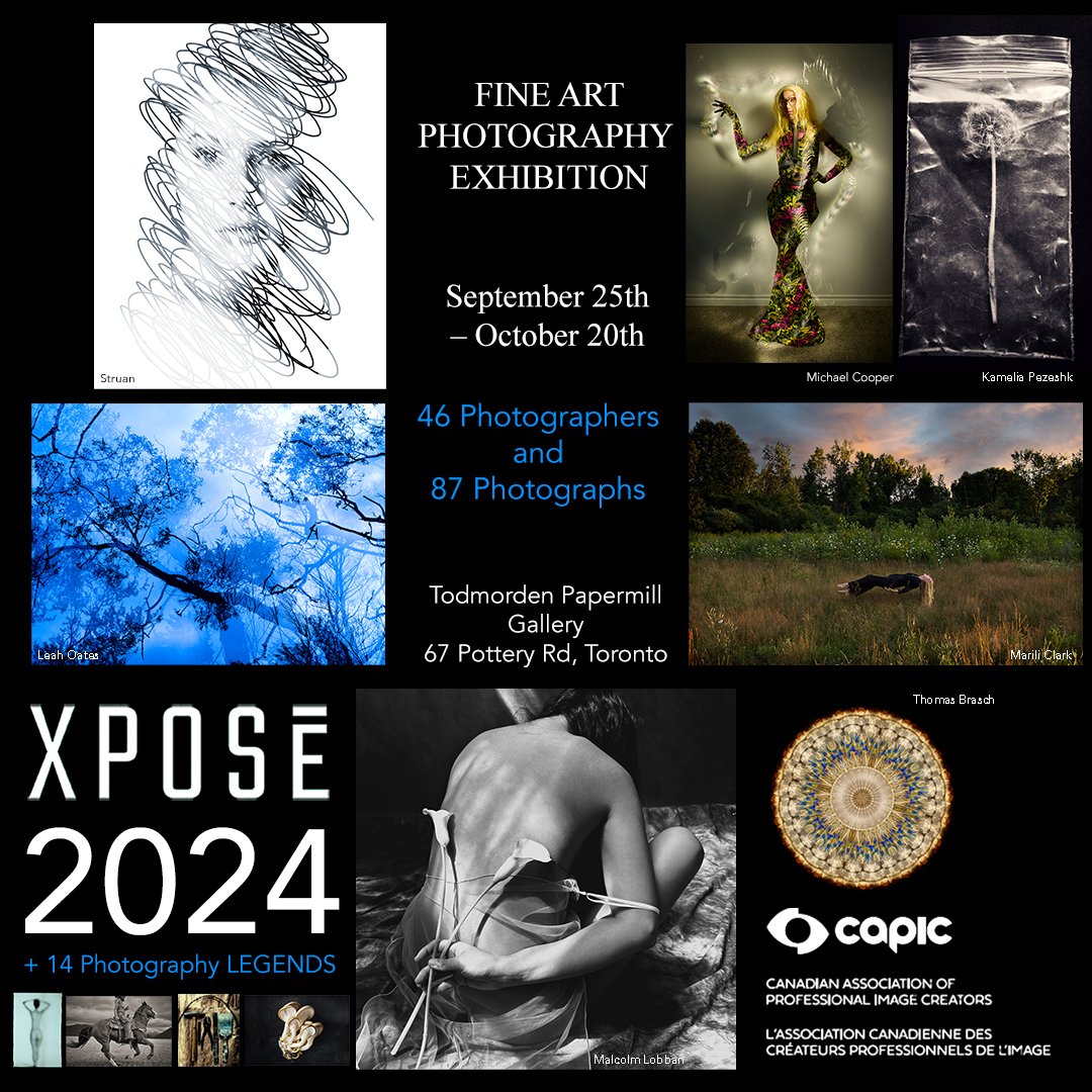 CAPICToronto's tweet photo. LAST WEEK to see the Xposé 2024 Exhibition, on until Sunday, October 2024!

Todmorden Mills Papermill Gallery
67 Pottery Road, Toronto, Ontario
Wednesday to Sunday 11:00AM to 4:00PM

For inquiries regarding purchasing work in this exhibition please contact struan@struanphoto.com https://t.co/ELOiFKQF4b