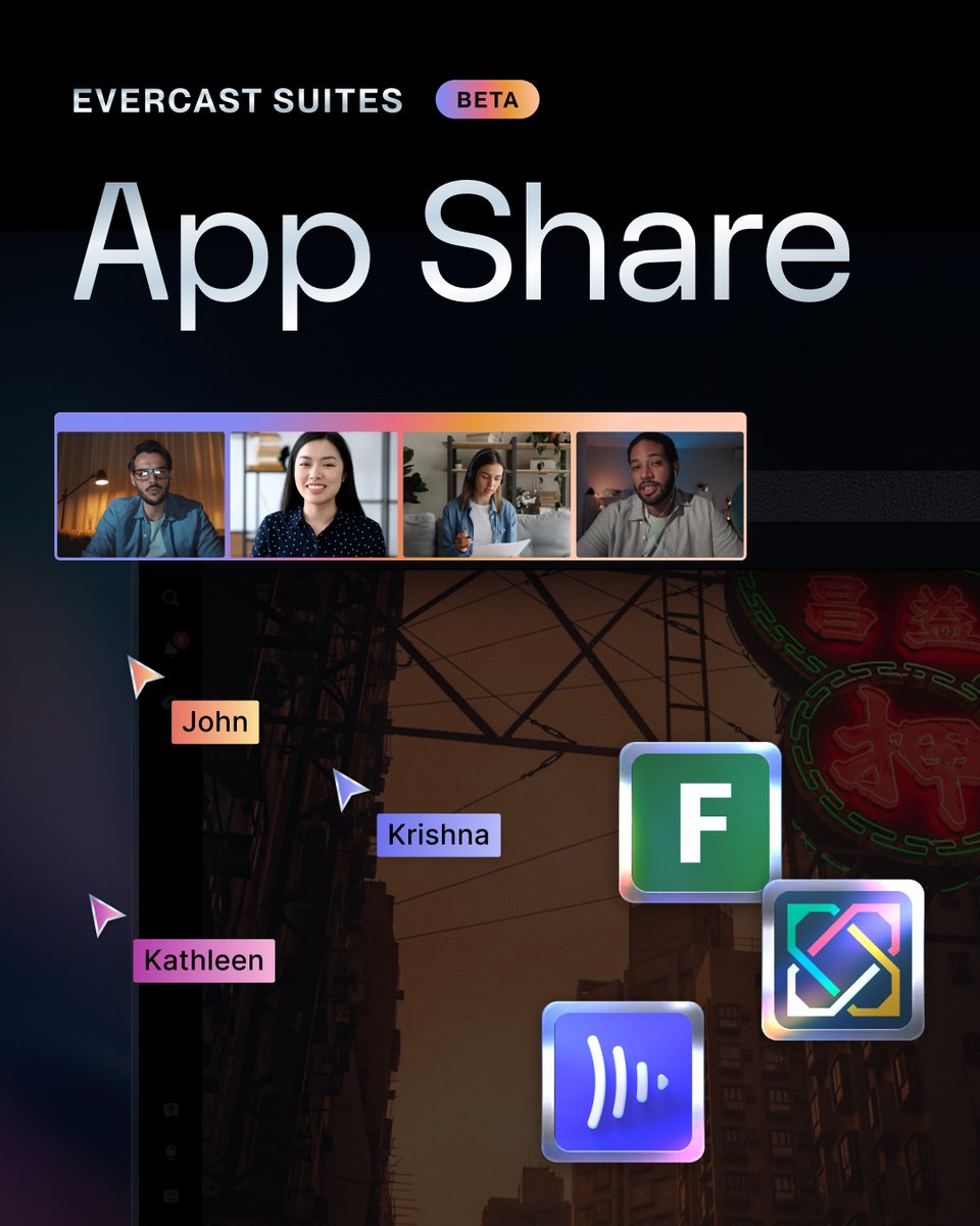 EvercastUS's tweet image. No more toggling back and forth between apps. App Share brings everything into Evercast, so you can interact and make changes together in real time.

#remoteproduction #videoeditingsoftware #remotecollaboration #remoteediting